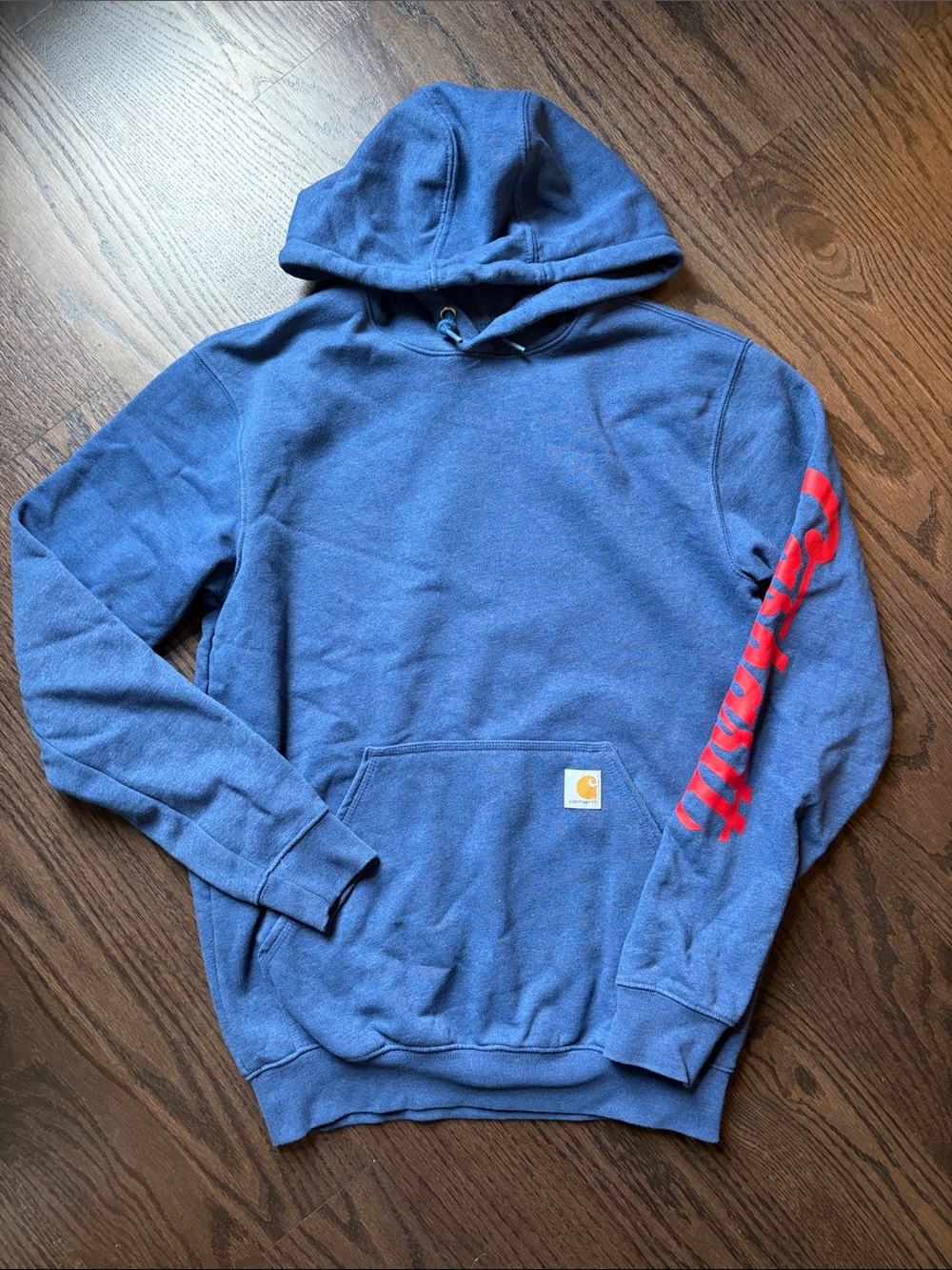 Carhartt “Built for Generations” Blue and red Hoodie
